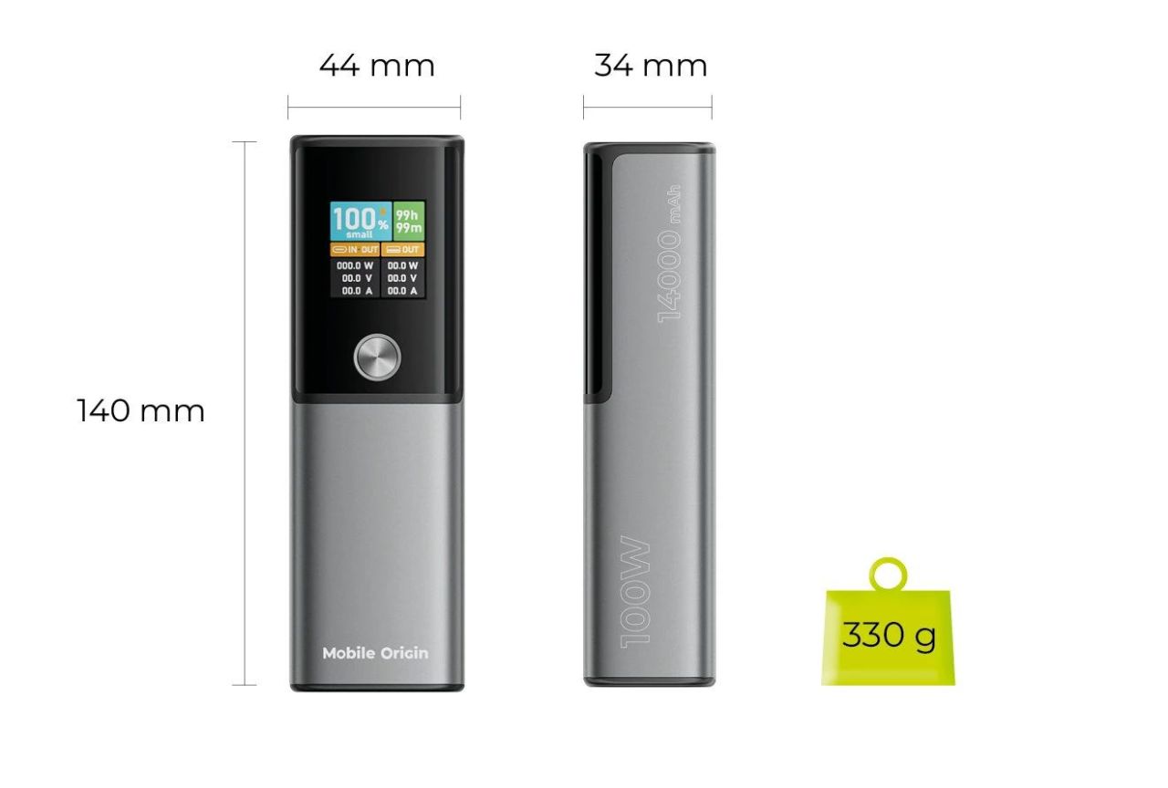 Mobile Origin 14000mAh PowerBank Black/Grey