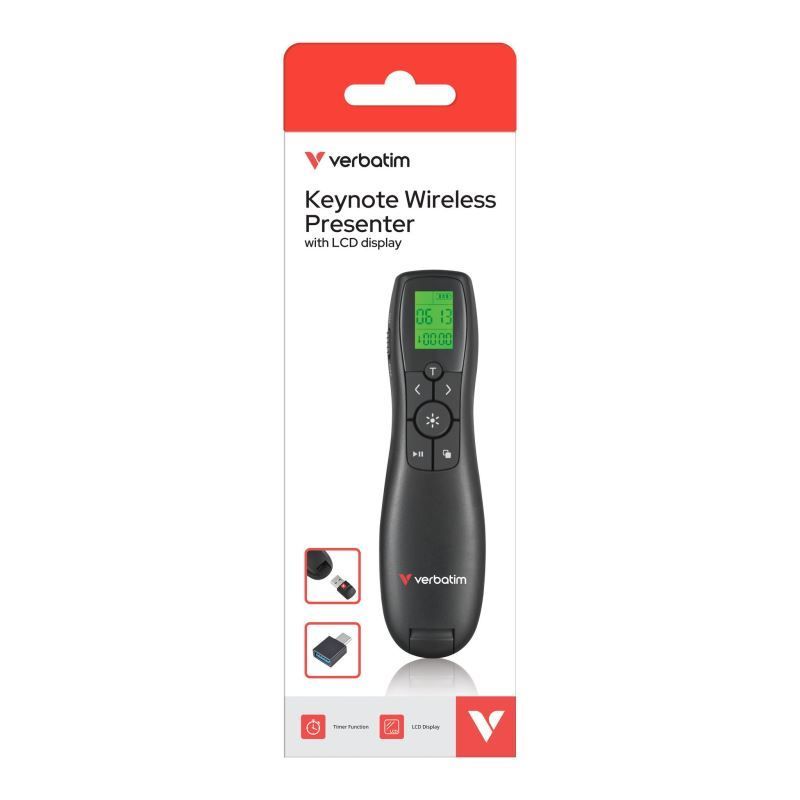 Verbatim Keynote Wireless Presenter with LCD display Verbatim Keynote Wireless Presenter with LCD display