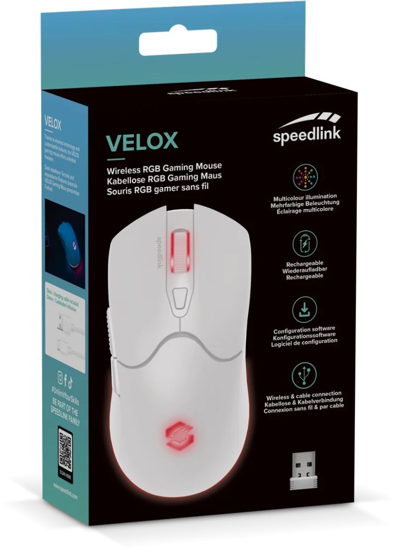 Speedlink Velox Wireless RGB Gaming Mouse White