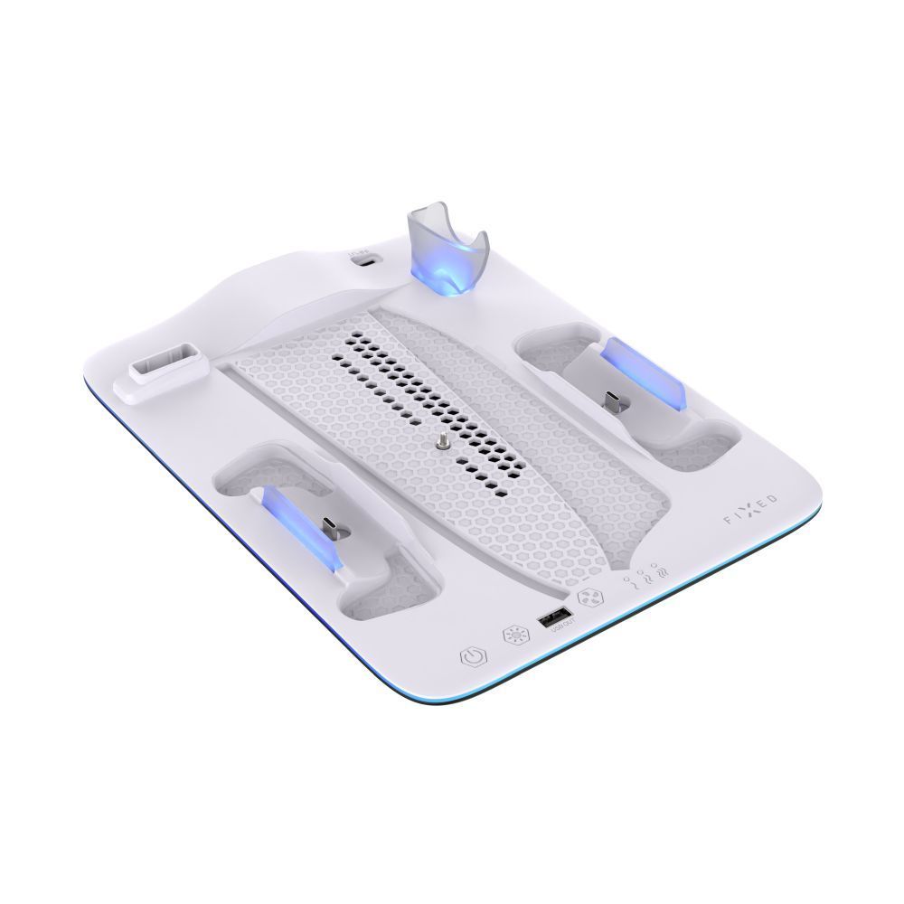FIXED Dokkoló állvány PlayStation 5 (Pro/Slim) készülék tartozékai számára, fekete és fehér