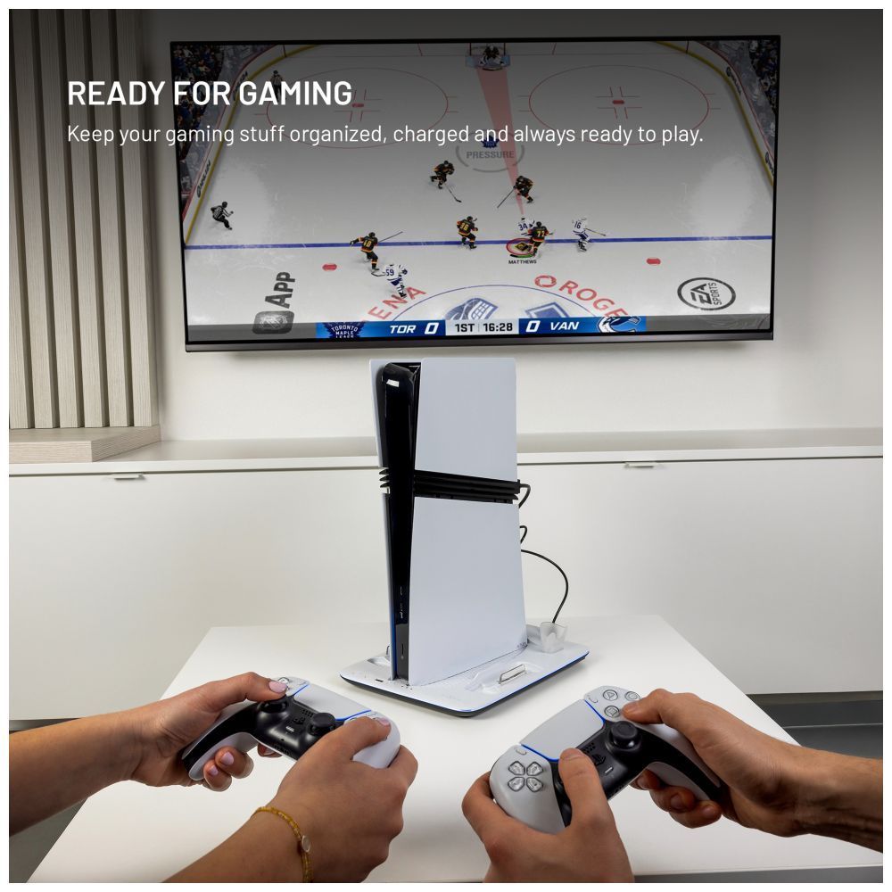 FIXED Dokkoló állvány PlayStation 5 (Pro/Slim) készülék tartozékai számára, fekete és fehér