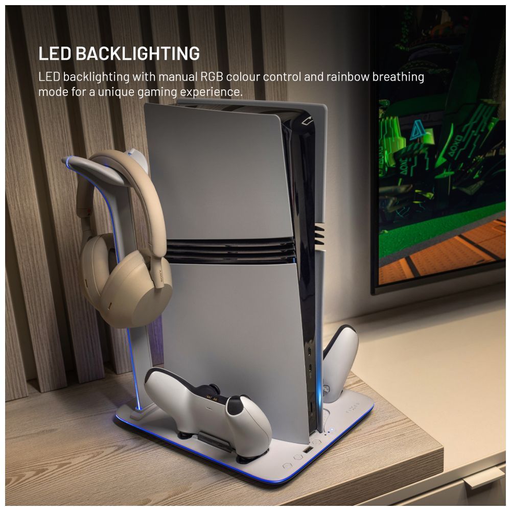 FIXED Dokkoló állvány PlayStation 5 (Pro/Slim) készülék tartozékai számára, fekete és fehér