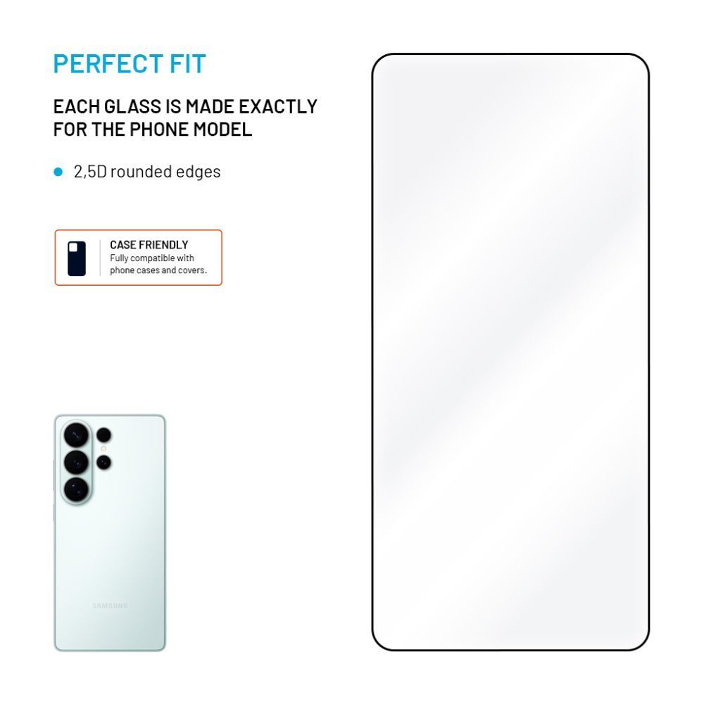 FIXED teljes képernyőt védő 2,5D edzett üveg Samsung Galaxy S26 készülékhez, 2drb, fekete FIXED teljes képernyőt védő 2,5D edzett üveg Samsung Galaxy S26 készülékhez, 2drb, fekete