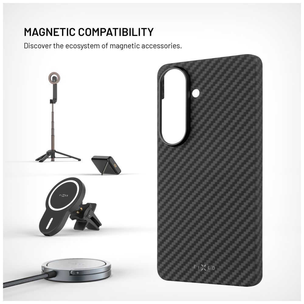 FIXED MagVelar telefontok Samsung Galaxy S26+ készülékhez, fekete FIXED MagVelar telefontok Samsung Galaxy S26+ készülékhez, fekete
