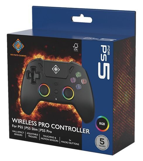 Deltaco Wireless PS5 Pro Gamepad Black Deltaco Wireless PS5 Pro Gamepad Black
