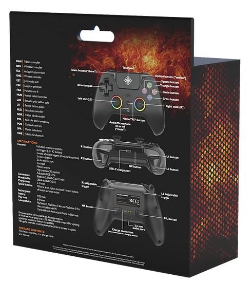 Deltaco Wireless PS5 Pro Gamepad Black Deltaco Wireless PS5 Pro Gamepad Black