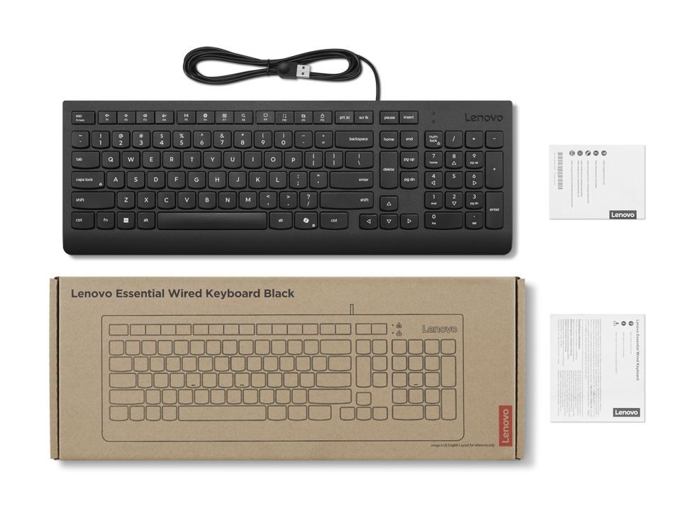 Lenovo Essential Wired Keyboard Black US