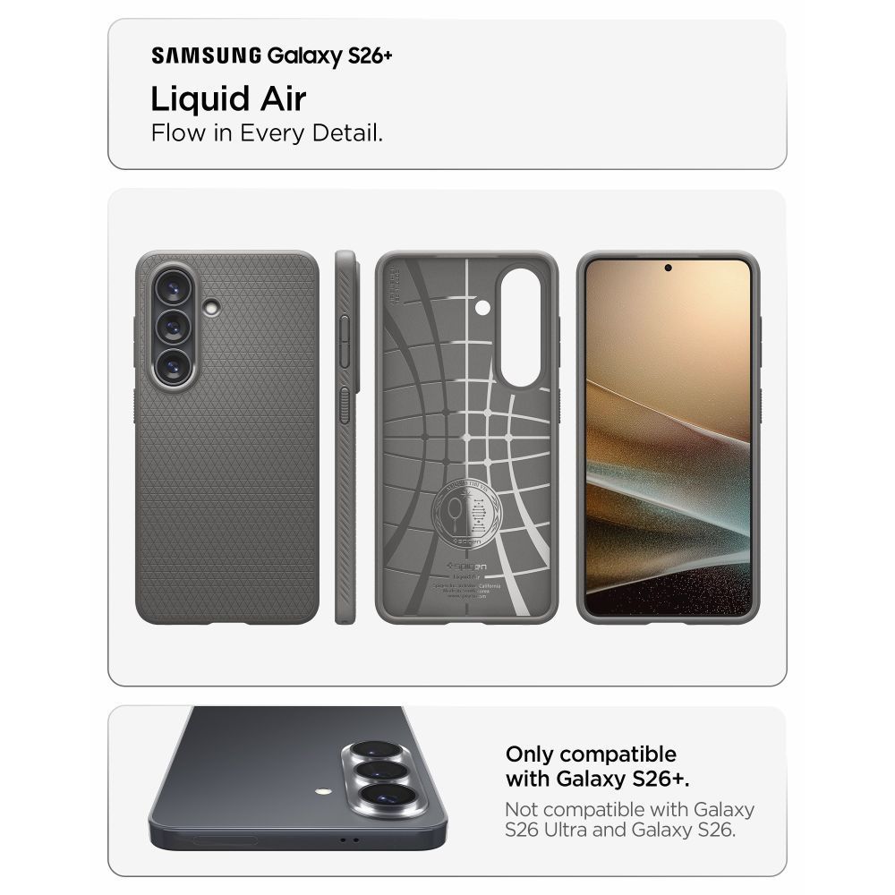 Spigen Liquid Air case for Samsung Galaxy S26+ Marble Gray