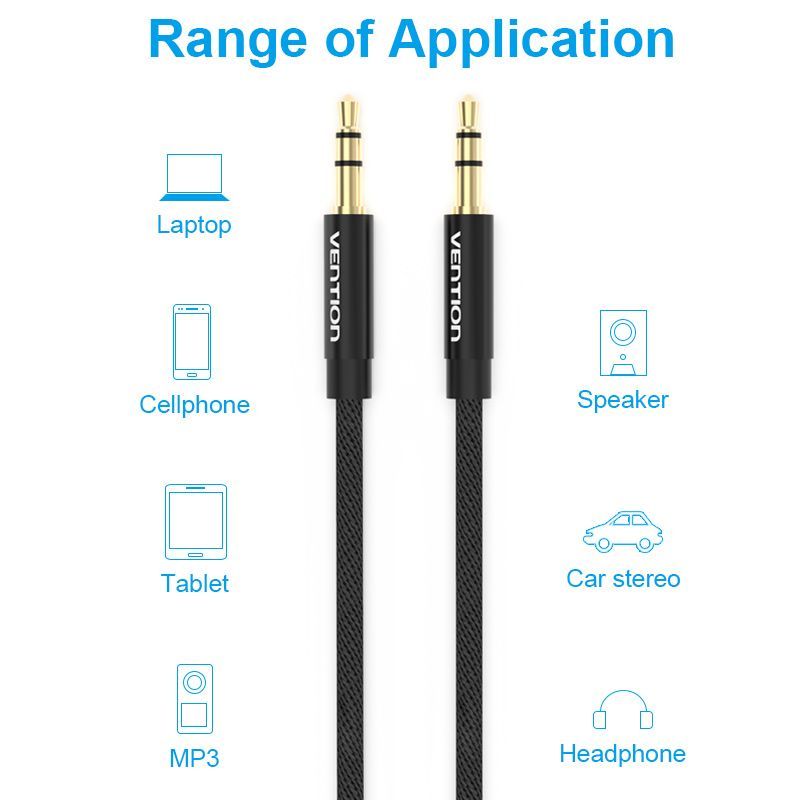 Vention 3,5mm Jack to 3,5mm Jack Cable 0,5m Black