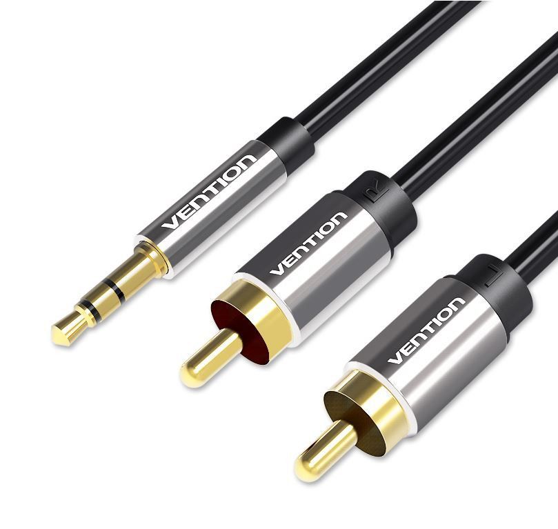 Vention 3,5mm Jack to 2xRCA Cable 1,5m Black/Silver