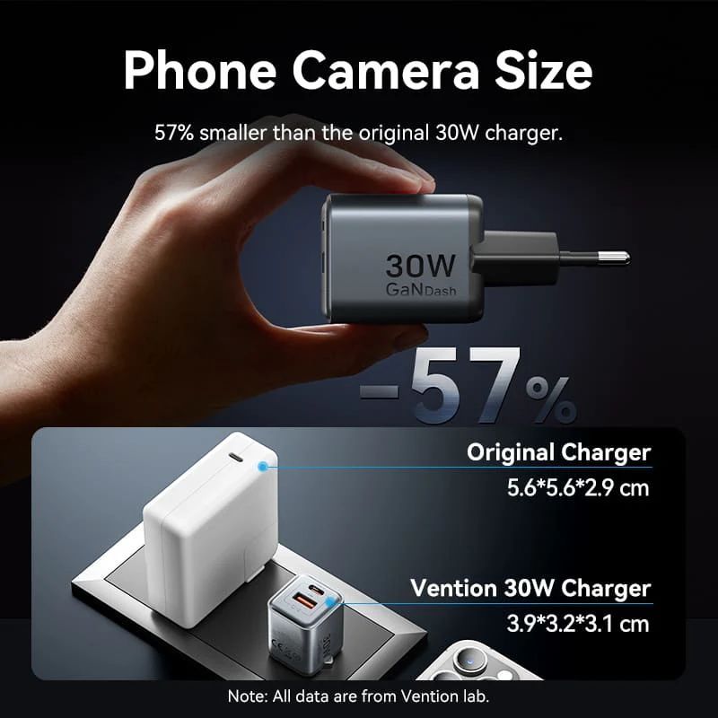 Vention 2-Port USB Charger Grey