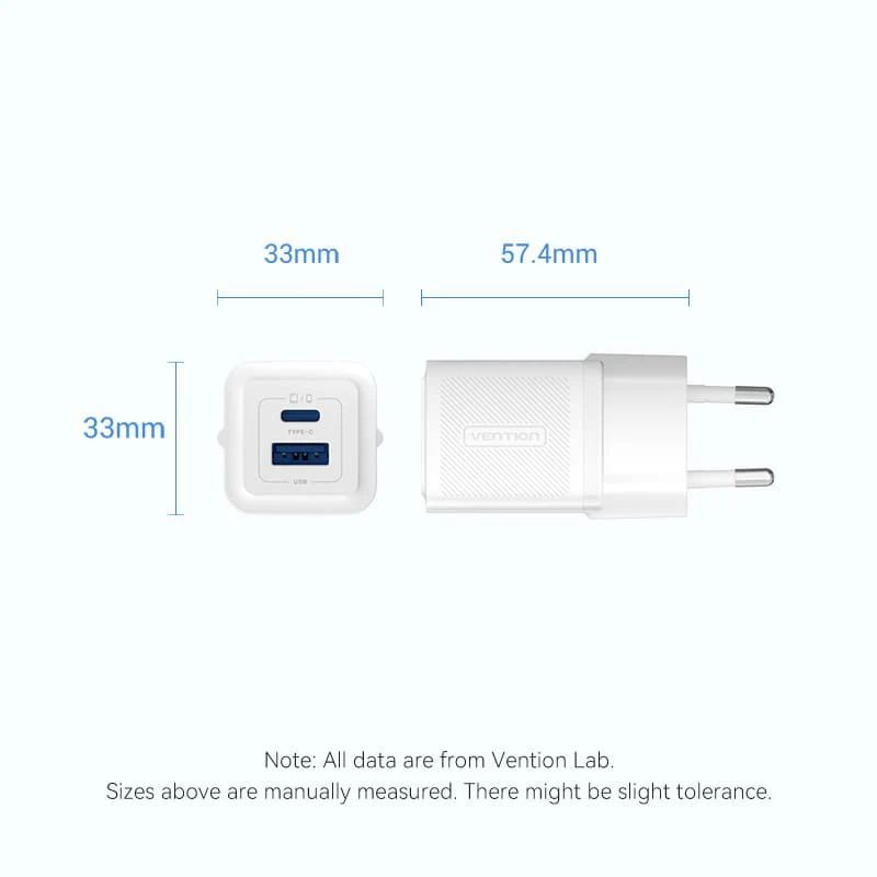 Vention 2-Port USB Charger White