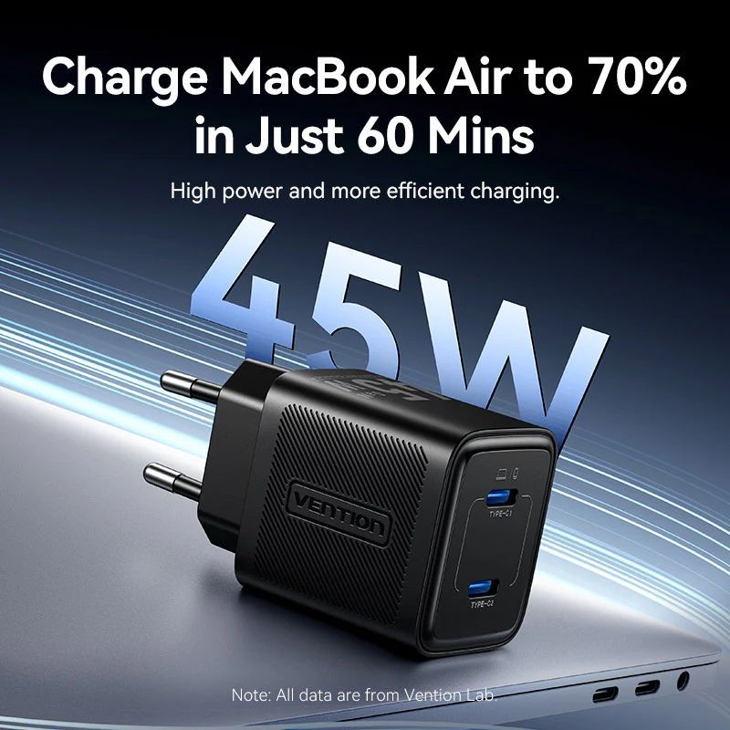 Vention 2-Port USB Charger Black