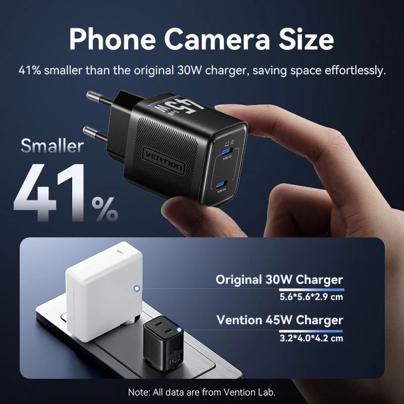 Vention 2-Port USB Charger Black