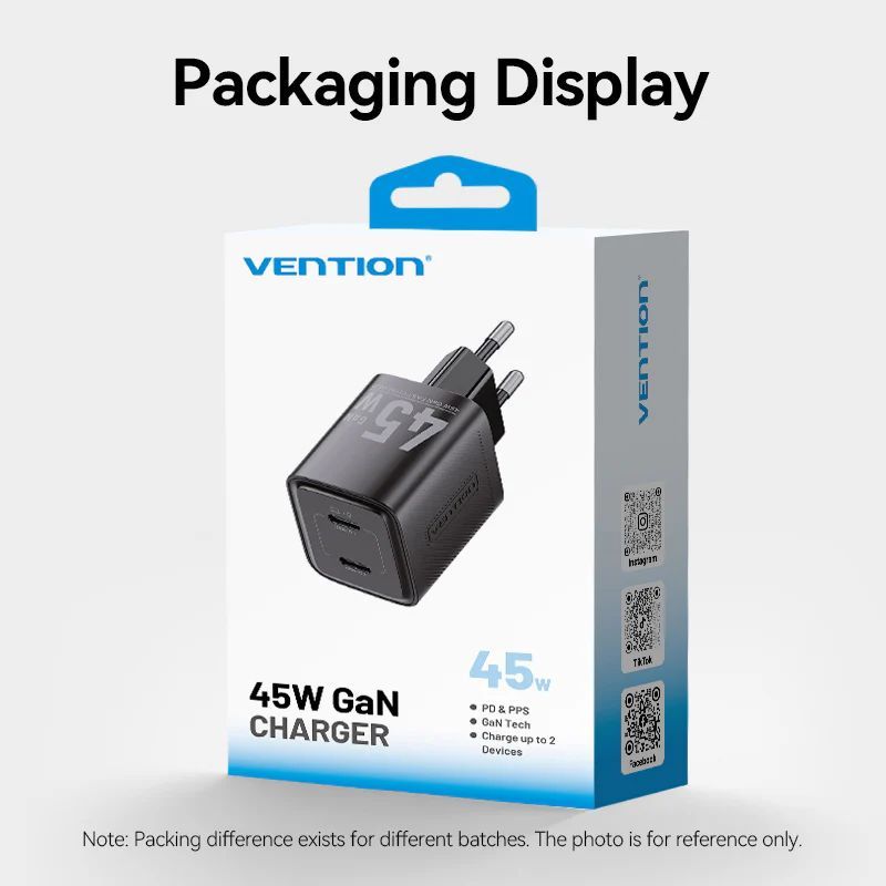 Vention 2-Port USB Charger Black