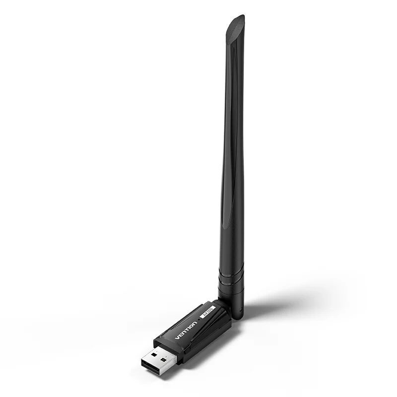 Vention AX300 USB Wi-Fi Single Band Adapter With High Gain Antenna Black