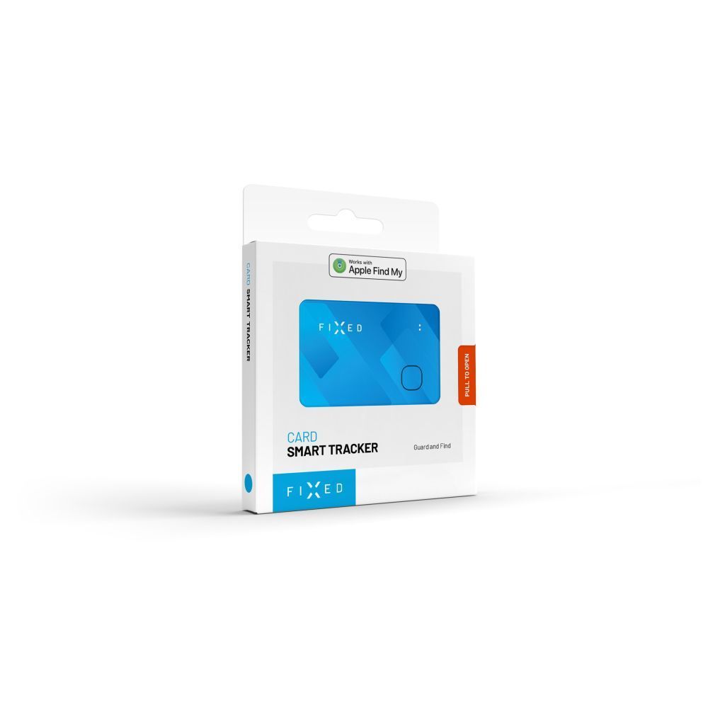 FIXED intelligens helymeghatározó kártya Apple Find My applikációhoz, vezeték nélküli töltés, kék