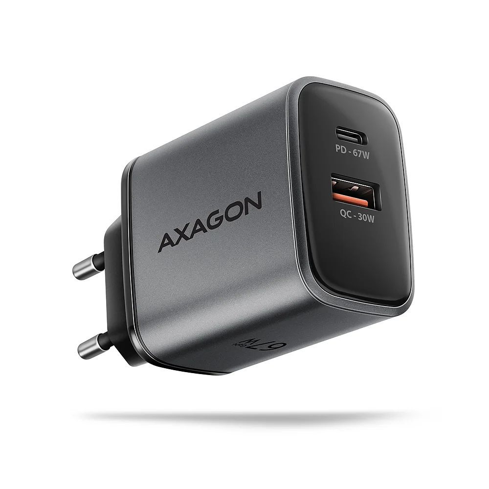 AXAGON ACU-PQ67 PD3.0 & QC4+ 2xOUTPUTS wall charger 67W Black AXAGON ACU-PQ67 PD3.0 & QC4+ 2xOUTPUTS wall charger 67W Black