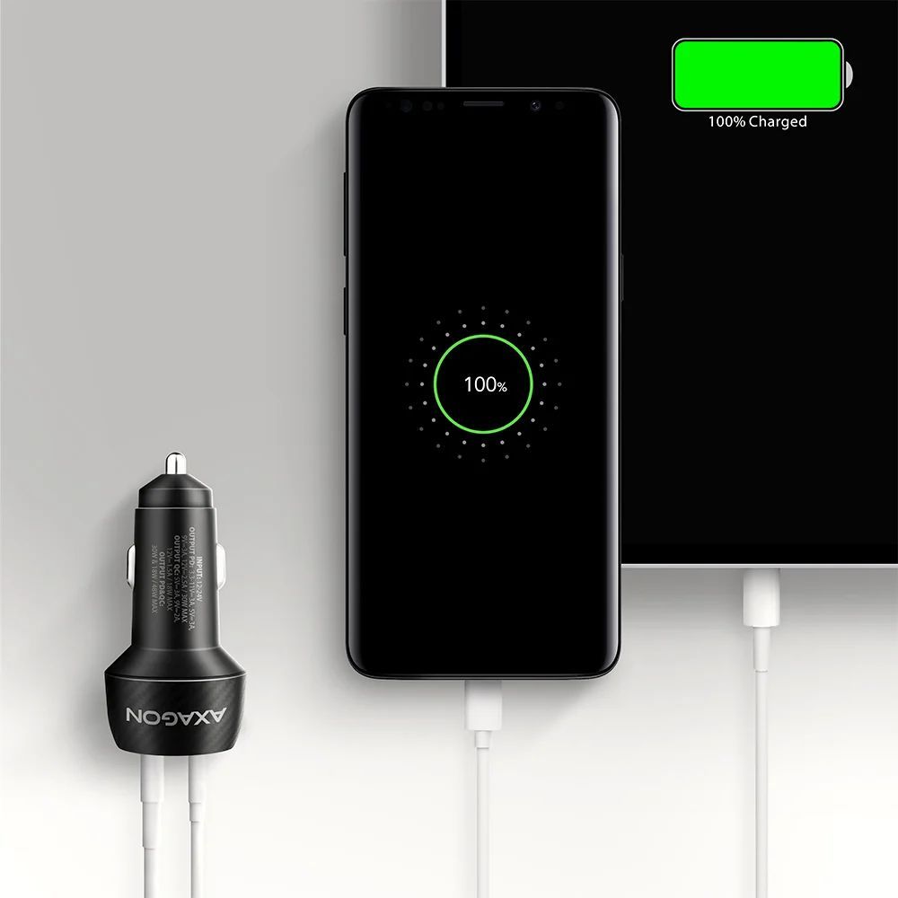 AXAGON PWC-PQ48 PD3.0 & QC4+ 2xOUTPUTS car charger 48W Black AXAGON PWC-PQ48 PD3.0 & QC4+ 2xOUTPUTS car charger 48W Black