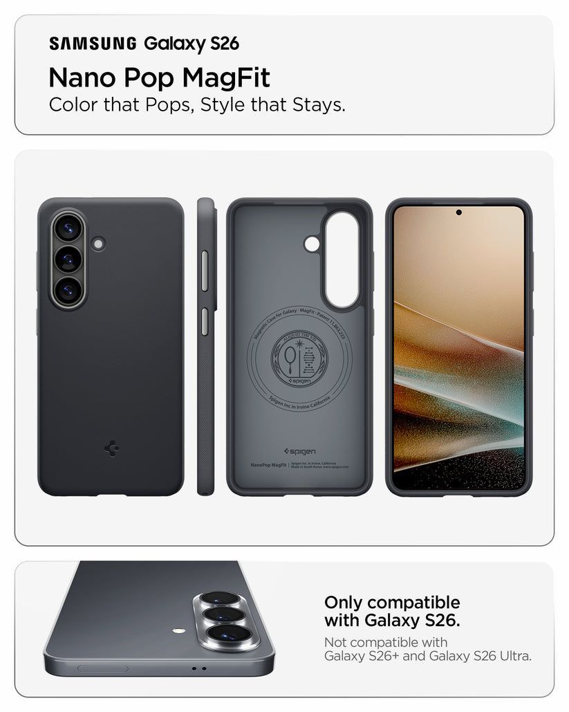 Spigen Nano Pop MagSafe case for Samsung Galaxy S26 Ultra Black Sesame