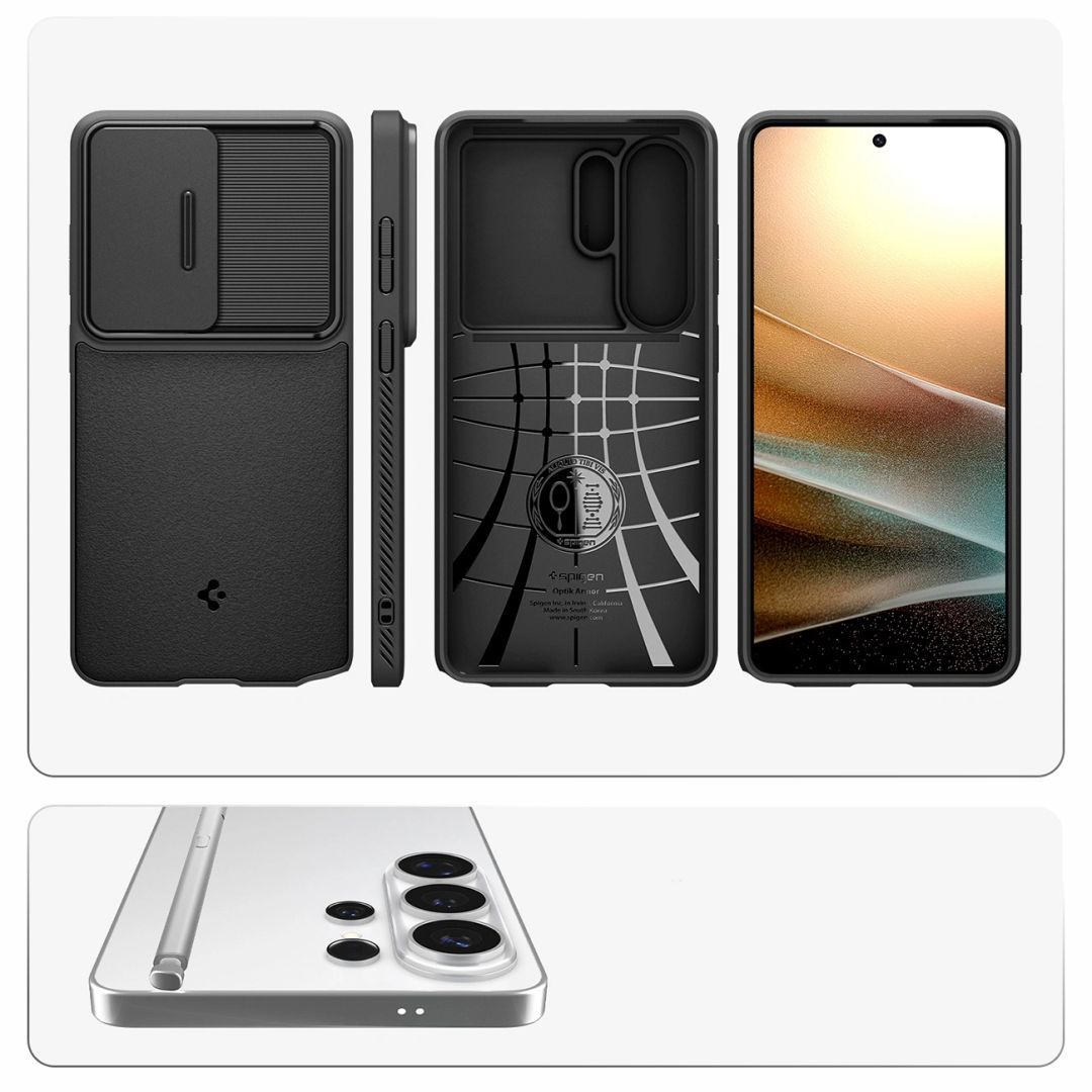 Spigen Optik Armor case for Samsung Galaxy S26 Ultra Black