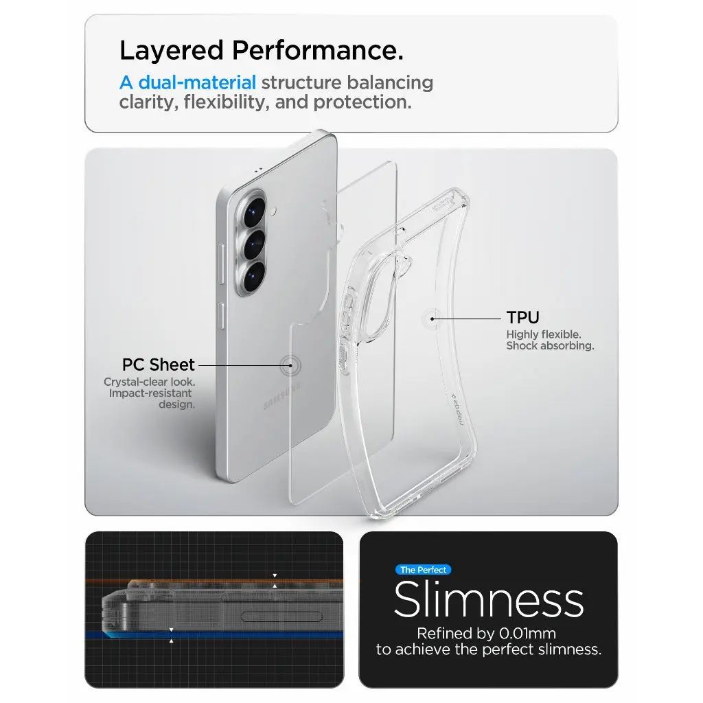 Spigen Ultra Hybrid case for Samsung Galaxy S26 Crystal Clear