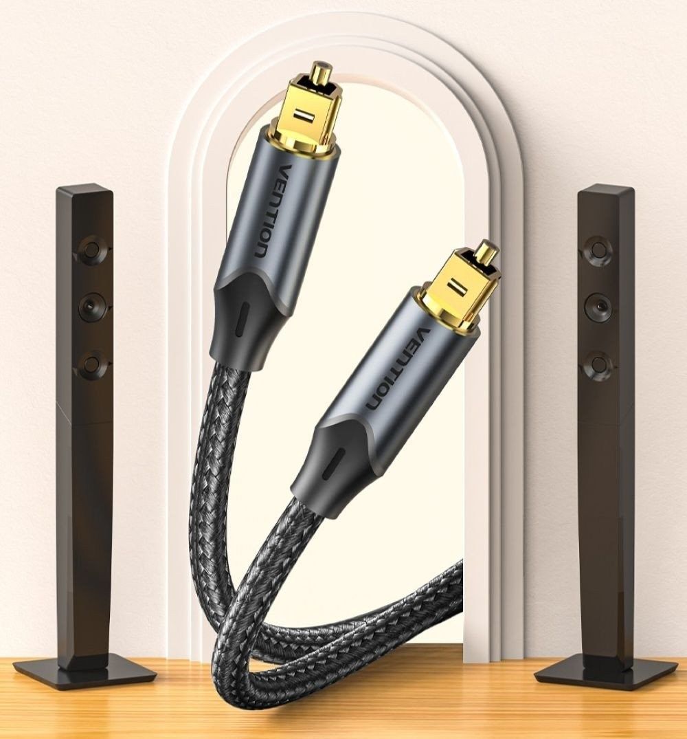 Vention Toslink optical audio cable braided 10m Black