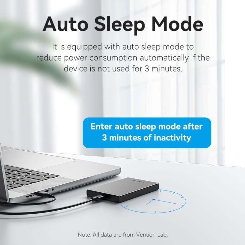 Vention 2.5" SATA Hard Drive Enclosure (USB 3.1 Gen 2-C) Black