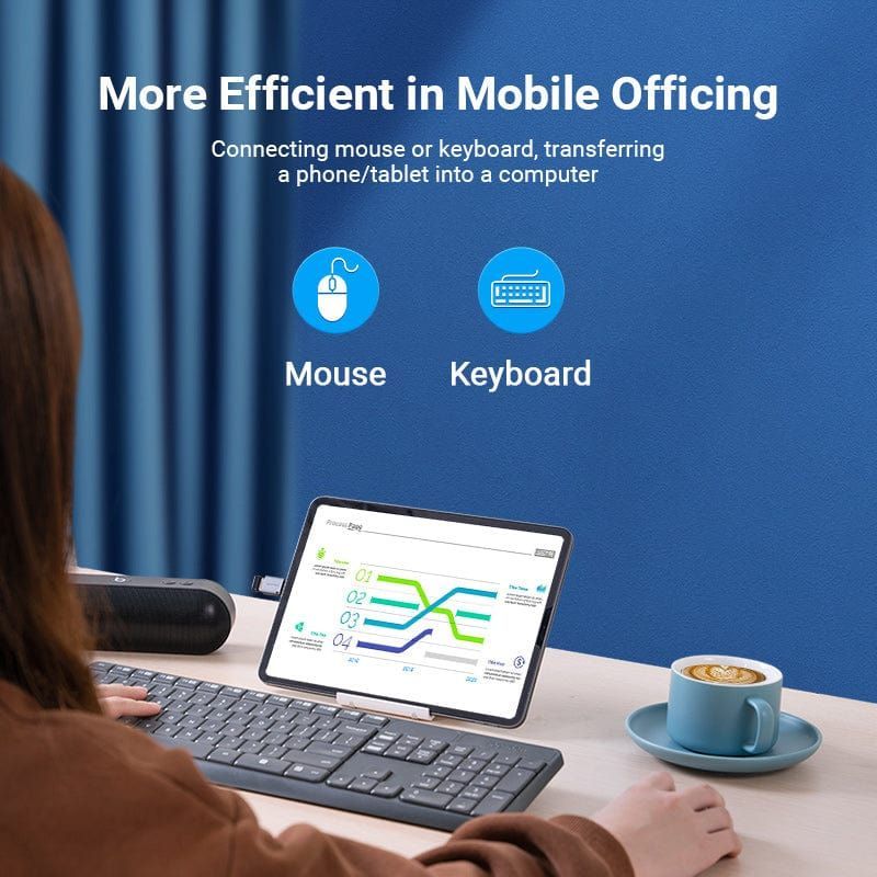 Vention USB-C Male to USB 3.0 Female OTG Adapter Gray