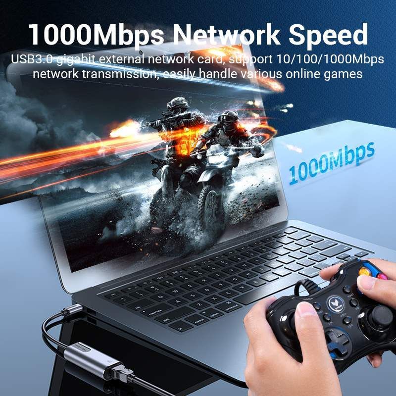 Vention USB-C to Gigabit Ethernet Adapter Grey