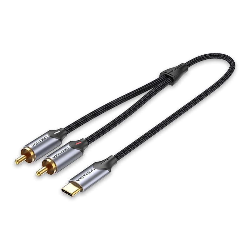 Vention USB-C to 2RCA male audio cable 1m Black Vention USB-C to 2RCA male audio cable 1m Black