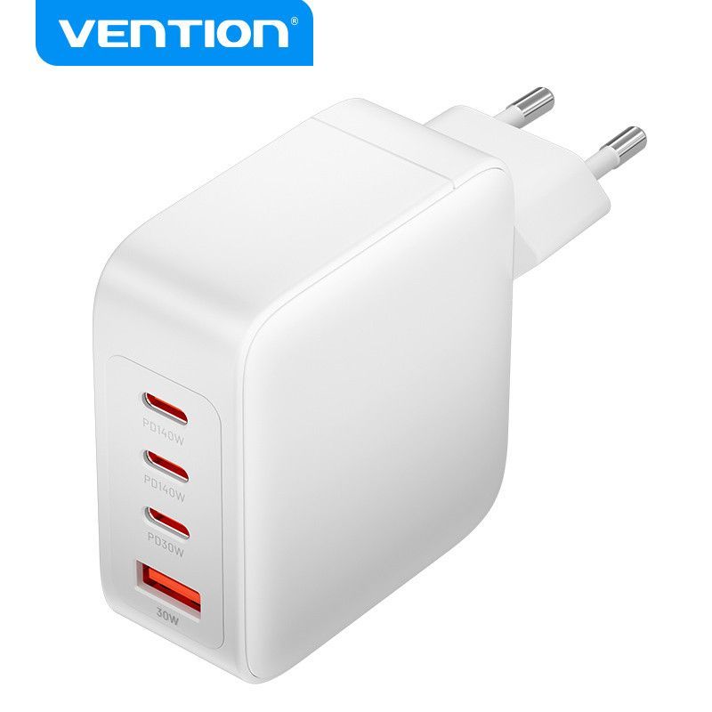 Vention 4-Port USB Gan Charger White Vention 4-Port USB Gan Charger White