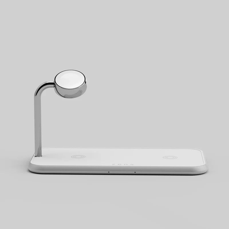 Zens Dual+Watch Aluminium Wireless Charger White Zens Dual+Watch Aluminium Wireless Charger White