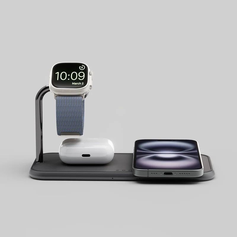 Zens Dual+Watch Aluminium Wireless Charger Black