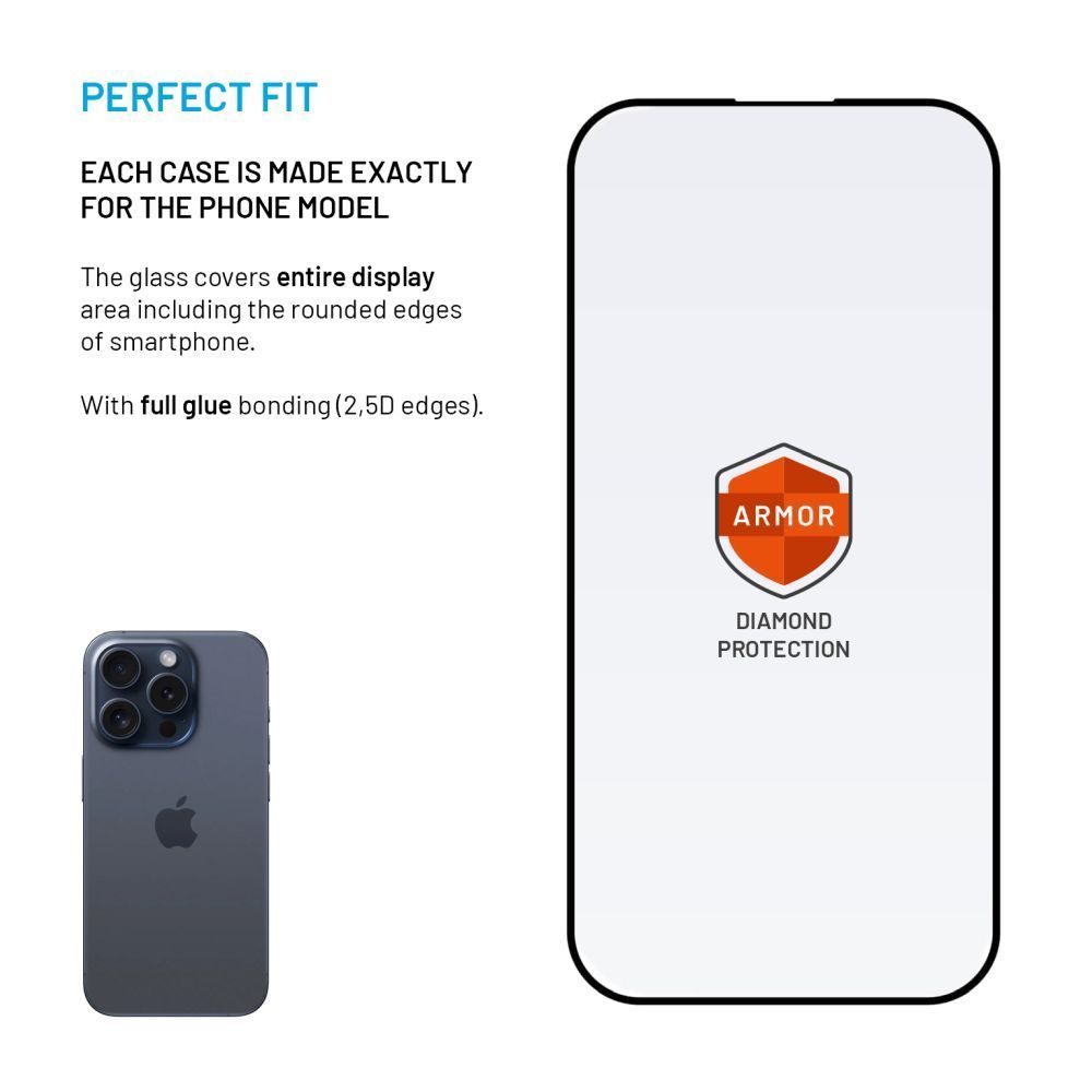 FIXED Rendkívül tartós edzett üveg Samsung Galaxy S26 készülékhez, fekete