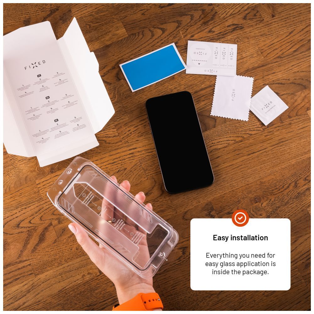 FIXED Rendkívül tartós edzett üveg Samsung Galaxy S26 készülékhez, fekete
