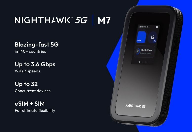 Netgear Nighthawk 5G M7 Mobile WiFi 7 Router with eSIM