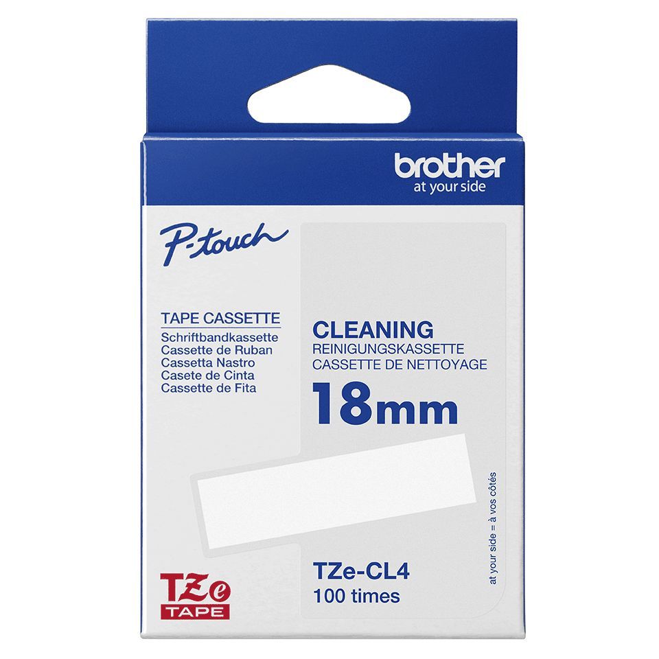 Brother TZE-CL4 laminált P-touch szalag (18mm) Black on Clear - 8m