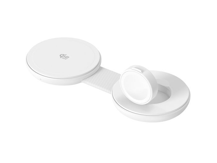 Conceptronic GORGON04W 25W 2-in-1 Foldable Magnetic Qi2 25W Wireless Charger White