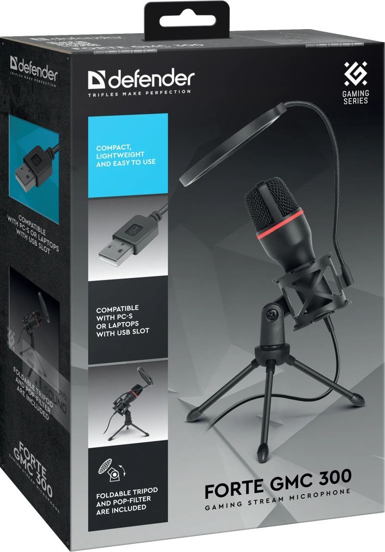 Defender Forte GMC 300 Gaming stream Microphone Black Defender Forte GMC 300 Gaming stream Microphone Black