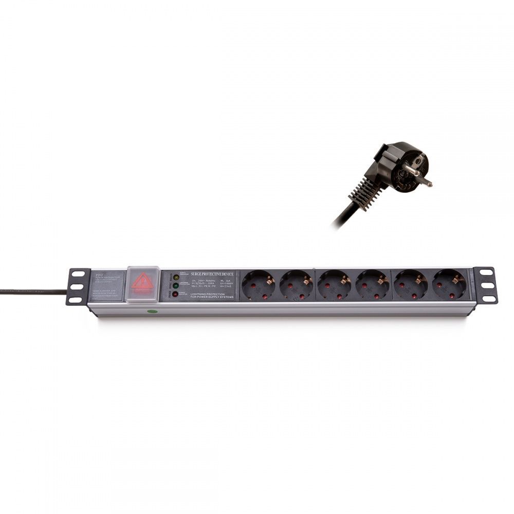 Keline Túlfeszültségvédő Kapcsolóval 6DIN Black Keline Túlfeszültségvédő Kapcsolóval 6DIN Black