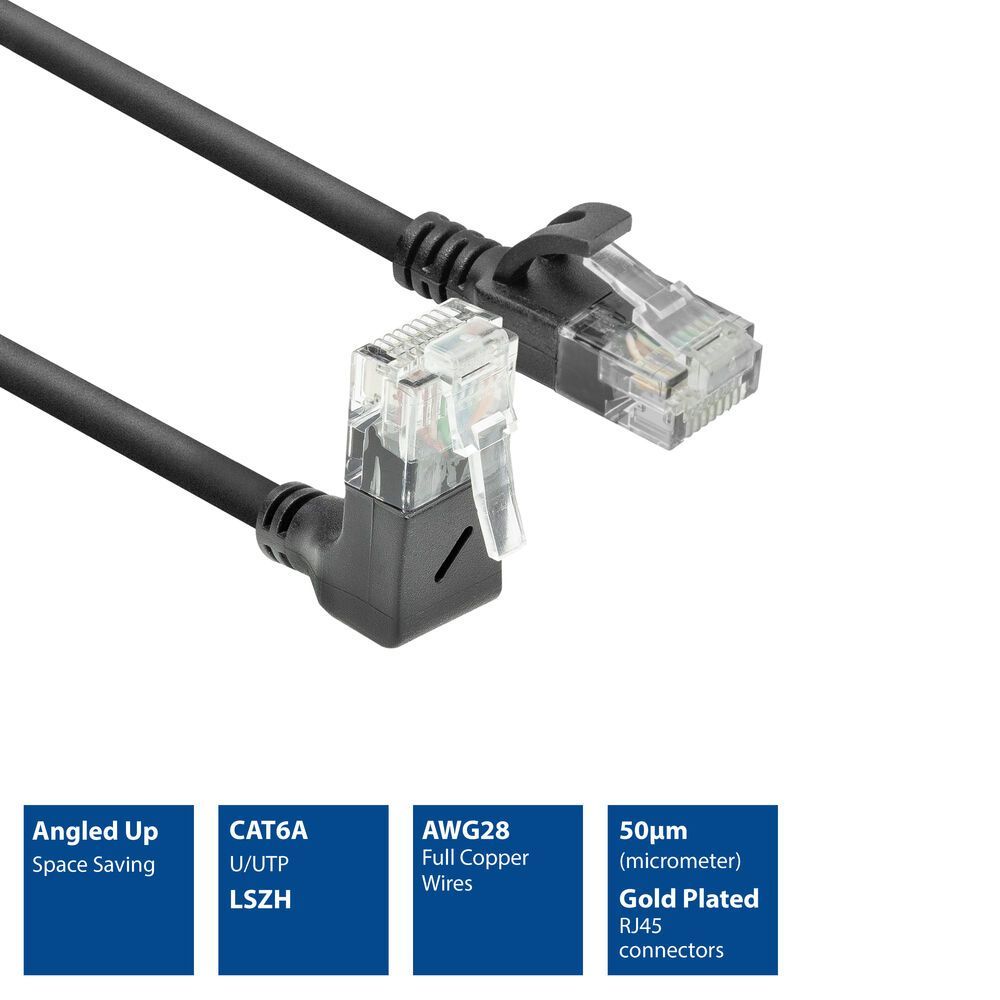 ACT CAT6A U-UTP Patch Cable 1m Black ACT CAT6A U-UTP Patch Cable 1m Black