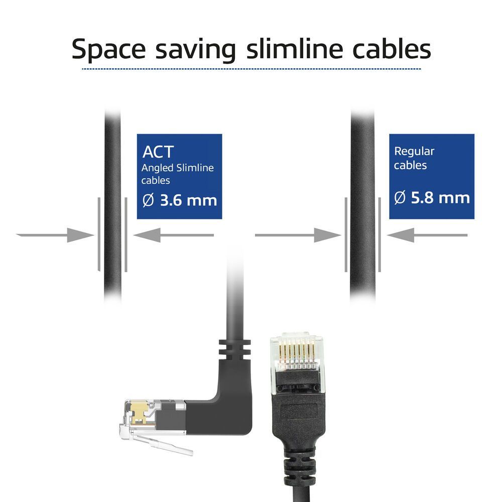 ACT CAT6A U-UTP Patch Cable 1m Black ACT CAT6A U-UTP Patch Cable 1m Black