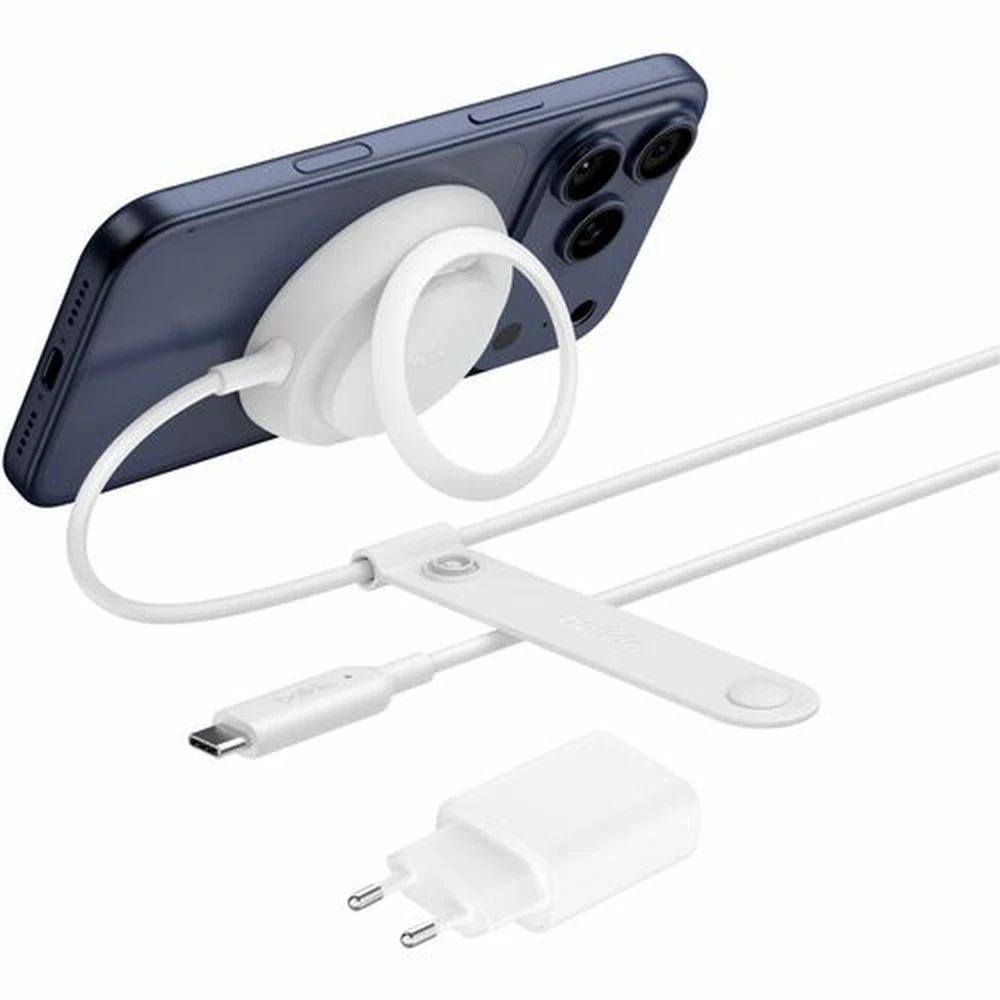 Belkin Magnetic Charger with Qi2 25W + adapter White Belkin Magnetic Charger with Qi2 25W + adapter White