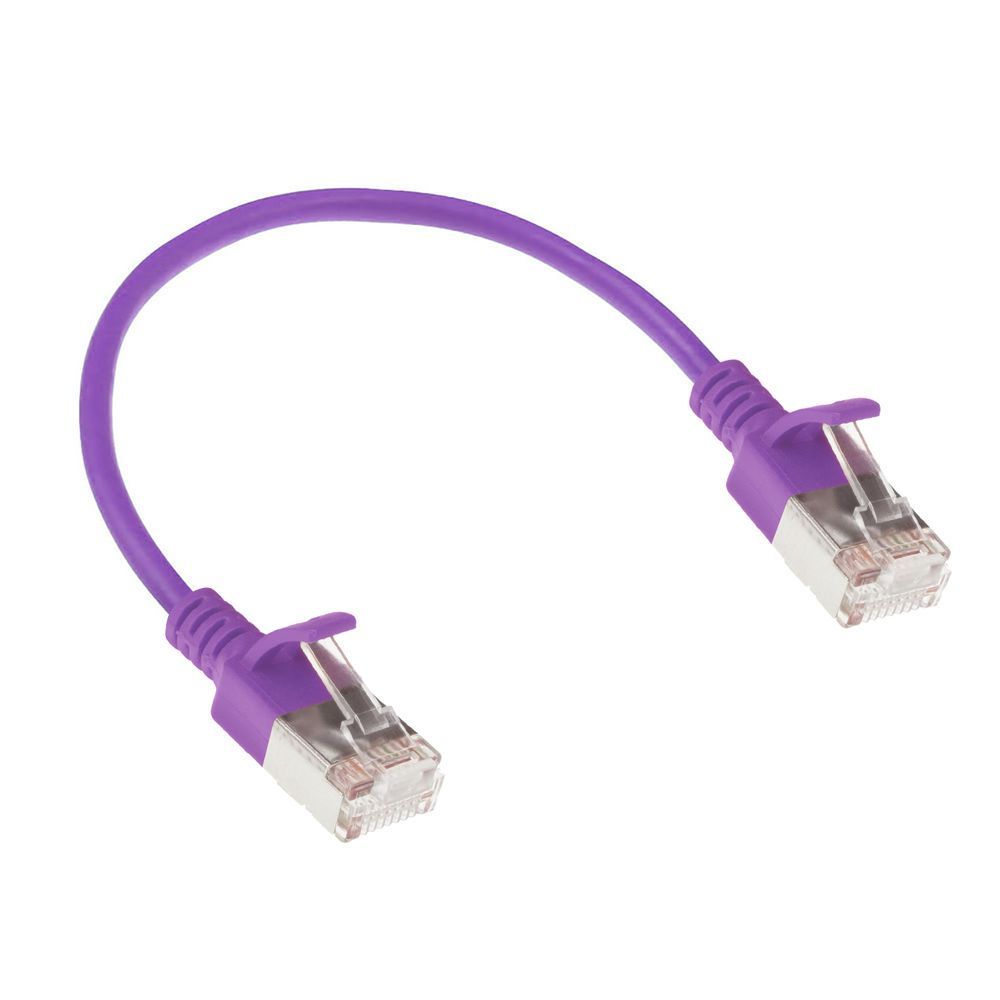 ACT CAT6A U-FTP Patch Cable 0,25m Purple ACT CAT6A U-FTP Patch Cable 0,25m Purple