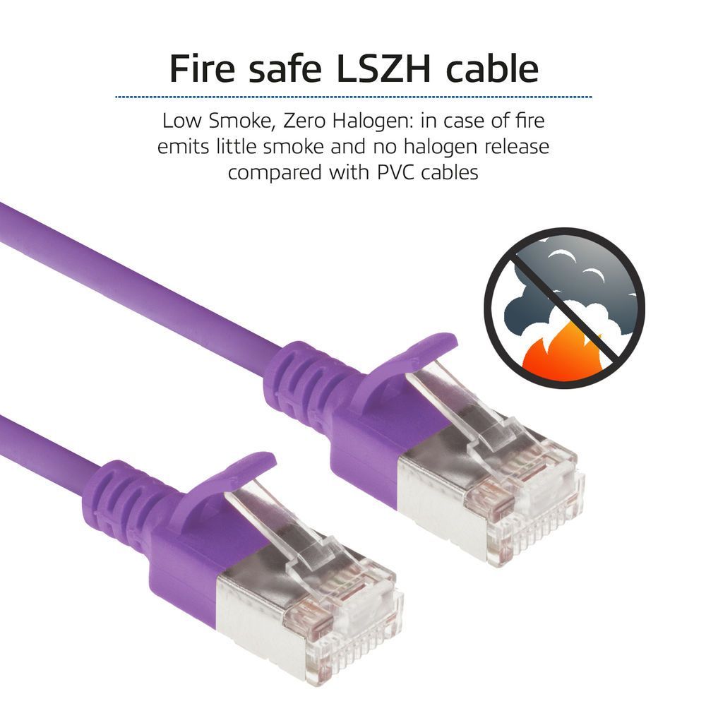 ACT CAT6A U-FTP Patch Cable 0,25m Purple ACT CAT6A U-FTP Patch Cable 0,25m Purple