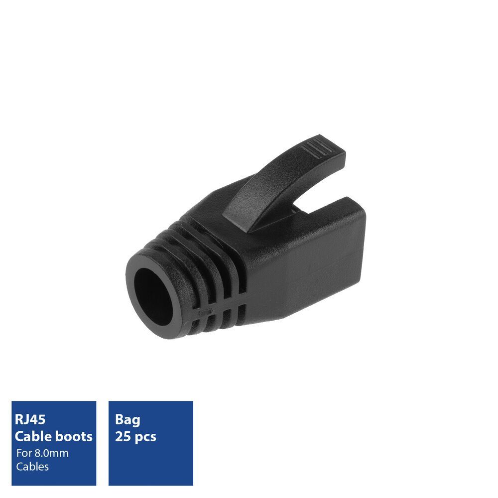 ACT RJ45 boot for 8.0 mm cable 25db Black ACT RJ45 boot for 8.0 mm cable 25db Black
