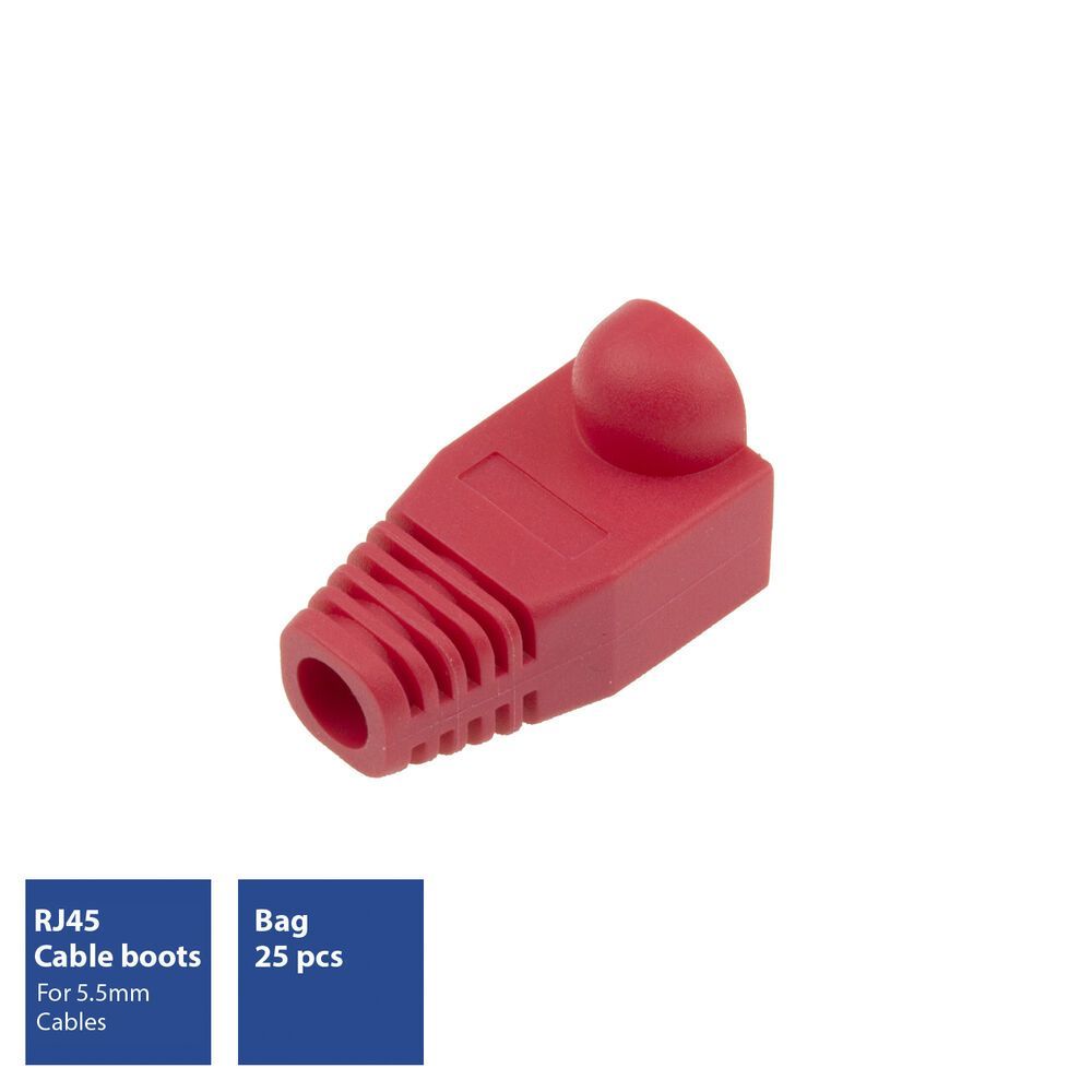 ACT RJ45 boot for 5.5 mm cable 25db Red ACT RJ45 boot for 5.5 mm cable 25db Red