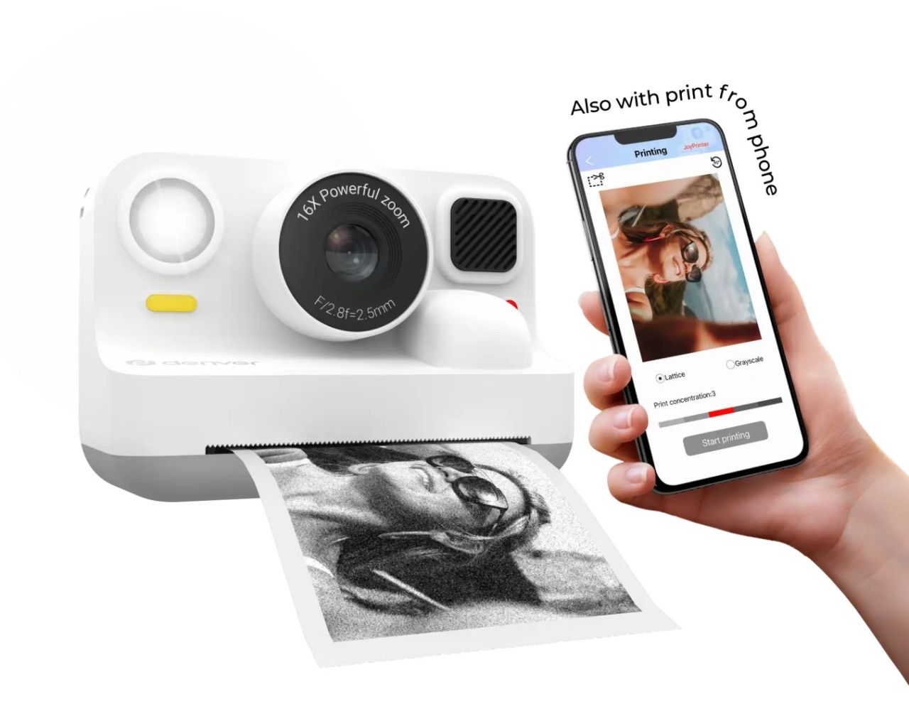 Denver KPC-1374BTW Kids Print Camera White Denver KPC-1374BTW Kids Print Camera White