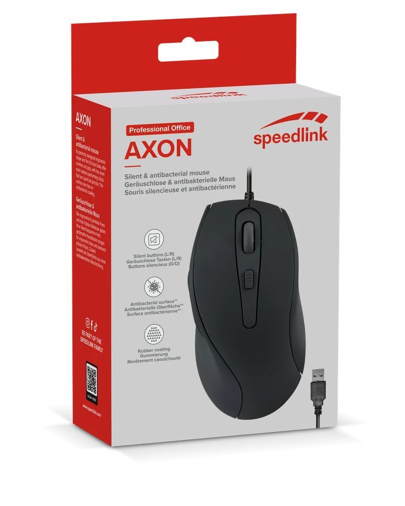 Speedlink Axon Silent & Antibacterial Mouse Black